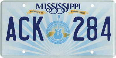 MS license plate ACK284