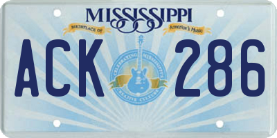 MS license plate ACK286