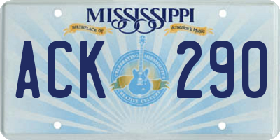 MS license plate ACK290