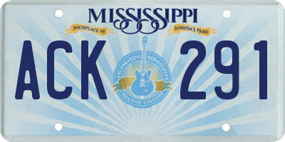 MS license plate ACK291
