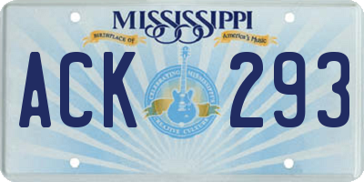 MS license plate ACK293