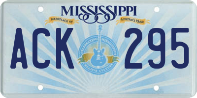 MS license plate ACK295