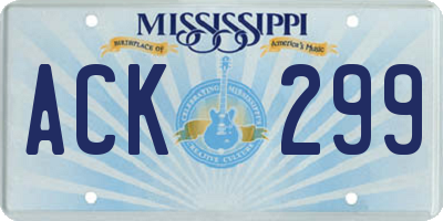 MS license plate ACK299