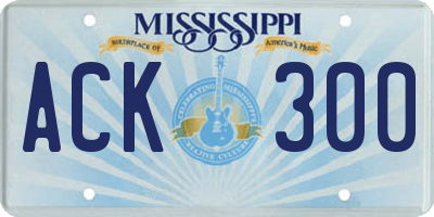 MS license plate ACK300