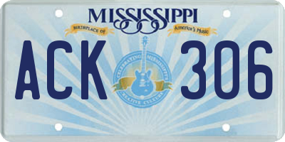 MS license plate ACK306