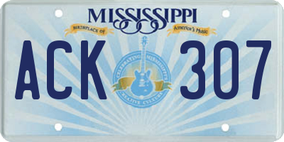 MS license plate ACK307