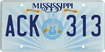 MS license plate ACK313