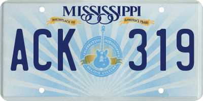 MS license plate ACK319