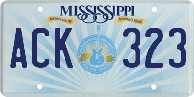 MS license plate ACK323