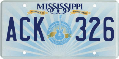 MS license plate ACK326