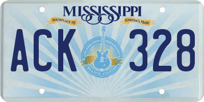 MS license plate ACK328