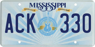 MS license plate ACK330