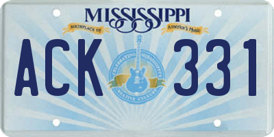 MS license plate ACK331