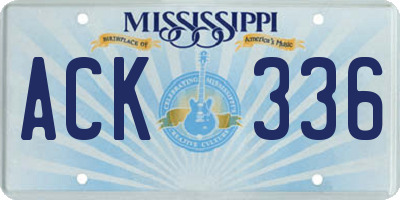 MS license plate ACK336