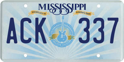 MS license plate ACK337