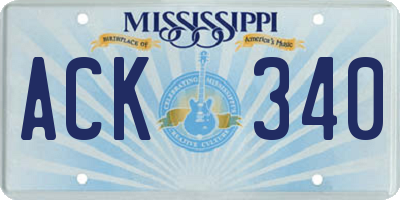 MS license plate ACK340