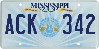 MS license plate ACK342