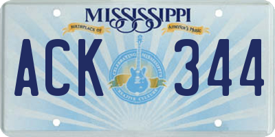 MS license plate ACK344
