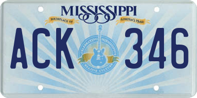 MS license plate ACK346