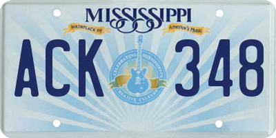 MS license plate ACK348