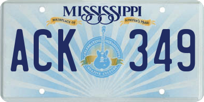 MS license plate ACK349