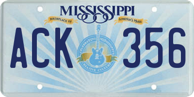 MS license plate ACK356