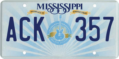 MS license plate ACK357