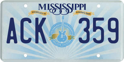 MS license plate ACK359