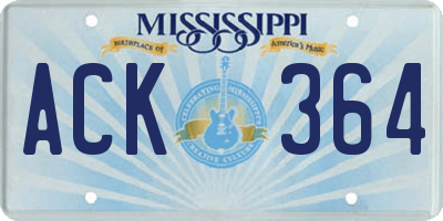 MS license plate ACK364