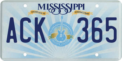 MS license plate ACK365