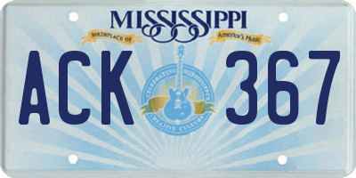 MS license plate ACK367