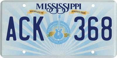 MS license plate ACK368
