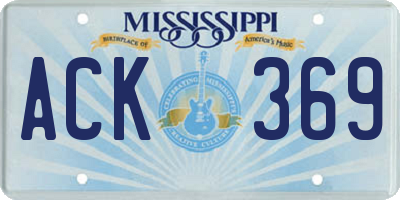 MS license plate ACK369