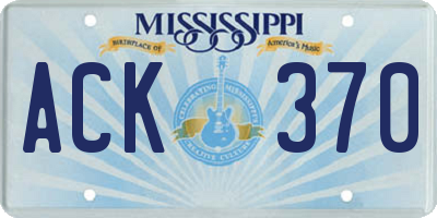 MS license plate ACK370