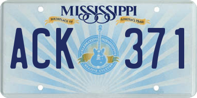 MS license plate ACK371