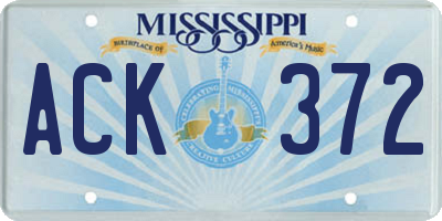 MS license plate ACK372