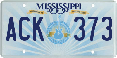 MS license plate ACK373