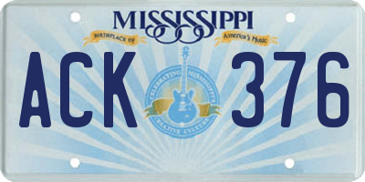 MS license plate ACK376