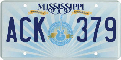 MS license plate ACK379