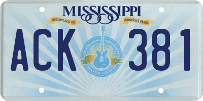 MS license plate ACK381