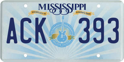 MS license plate ACK393