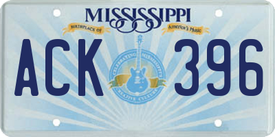 MS license plate ACK396