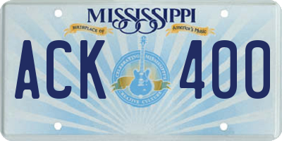 MS license plate ACK400