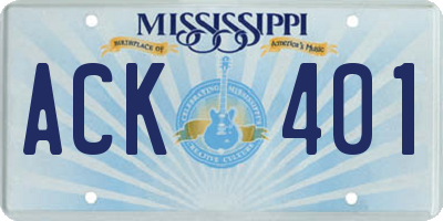 MS license plate ACK401