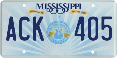 MS license plate ACK405