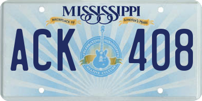 MS license plate ACK408
