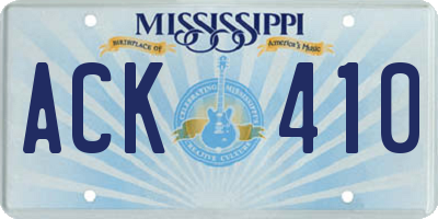 MS license plate ACK410