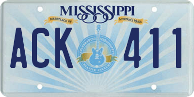 MS license plate ACK411