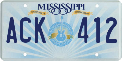 MS license plate ACK412