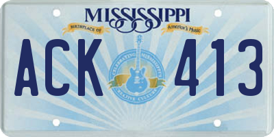 MS license plate ACK413